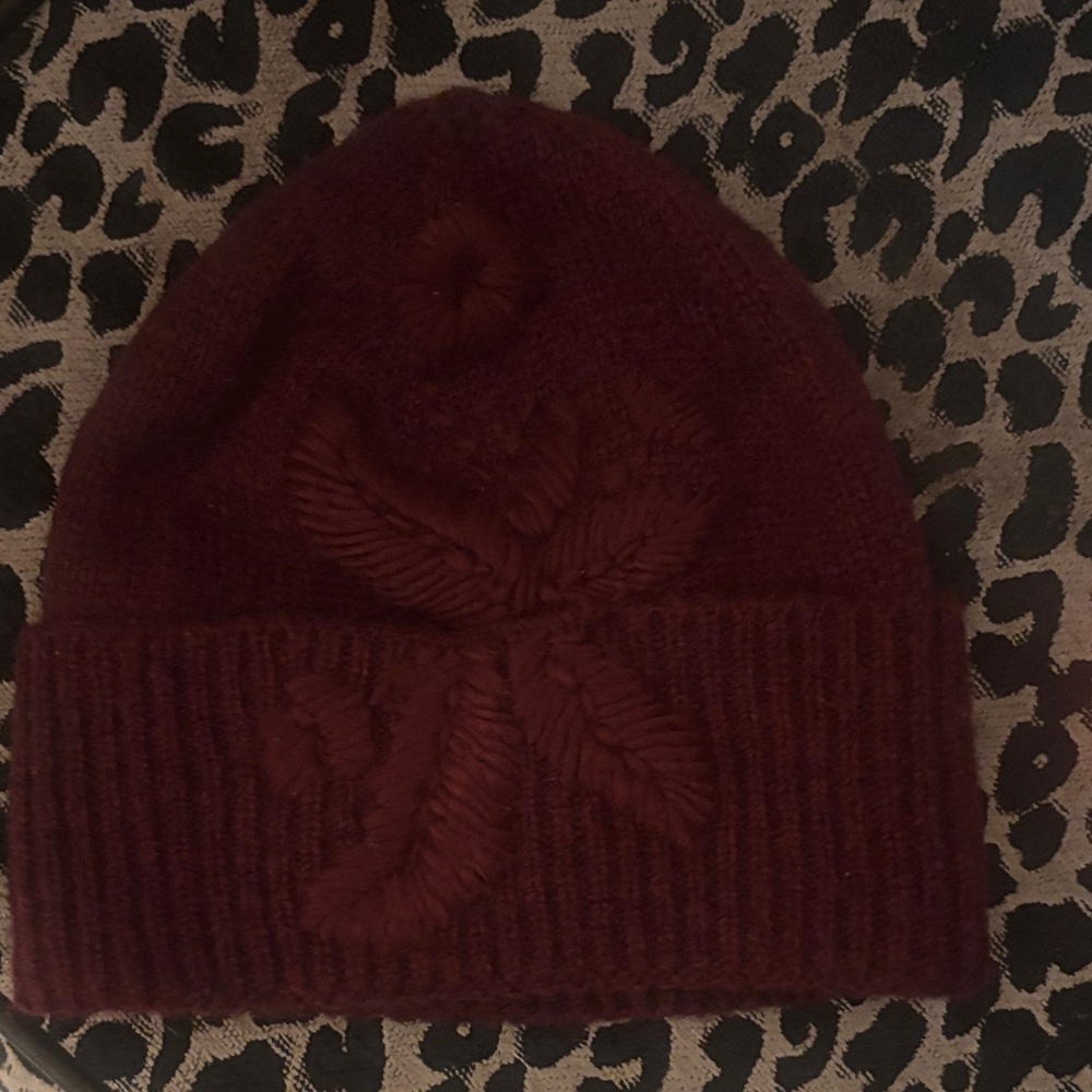 Zara Deep Red Knit Beanie